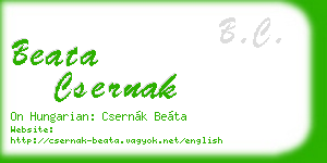 beata csernak business card